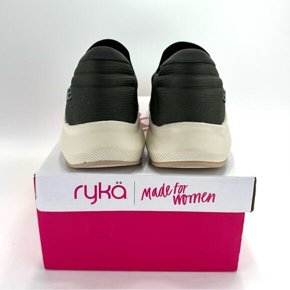 Ryka Fling Green Women Sneaker Size 12 Knit Casual Slip-On Anatomical Insole New - Picture 5 of 13